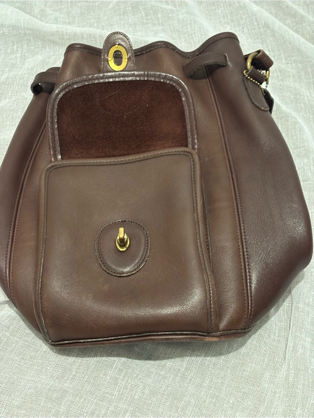 Vintage COACH Brown Leather Sling Handle Daypack Backpack 9992 - Picture 10 of 10